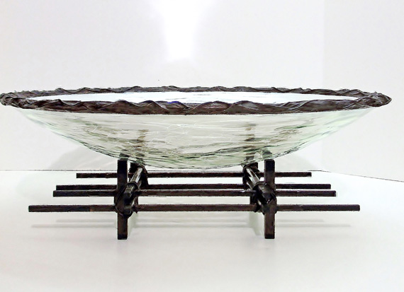 Round Lumin Bowl, Medium: Glass, and Bronze Size: 6.5" x 17" x 17" Artist: Scott Amrhein