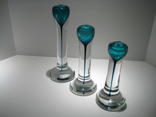 Set of Three Teal Candlesticks Artist: Steve Adams Catalog: 522-47-01 #19449 Price: $850.00 REDUCED: $395.00