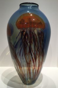 Pacific Coast Jellyfish Vase, Glass Artist: Richard Satava 20 x 11 x 11